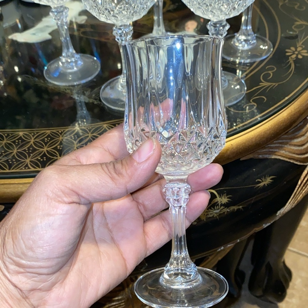 Vintage Cristal D'Arques Longchamp water goblets/glasses set of 6 - Picture 4 of 4